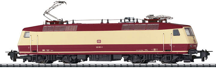 Class 120.0 Electric Locomotive with Sound & Digital - 3-Rail - Trix Express -- German Federal Railway (Era IV-V; red, ivory)