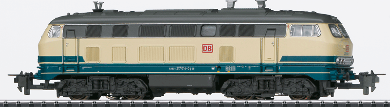 Class 217 Diesel Locomotive - AC - 3-Rail - Trix Express -- German Federal Railway #217 014-0 (Era VI; Turquoise, Ivory, gray)