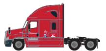 2000s Freightliner Cascadia Raised Roof Tractor - Assembled -- C.R. England (2017, One; red)