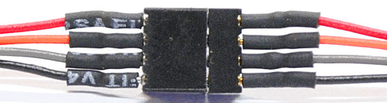 4-Pin Mini Connector Set (1 Male, 1 Female) -- .214 x .083 x .244" w/6" 15.2cm w/Orange, Gray, Red, Black 32 Gauge Wires