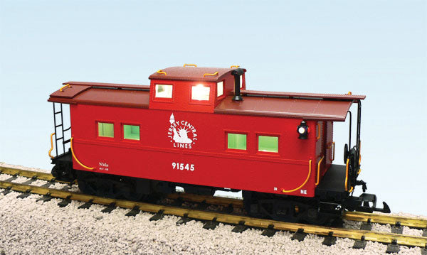 Ultimate Series Center-Cupola Steel Caboose w/Lights & Smoke - Ready to Run -- Central of New Jersey (red)