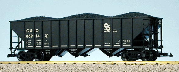 70-Ton 3-Bay Coal Hopper w/Coal Load - Ready to Run - Ultimate Series -- Chesapeake & Ohio (black)