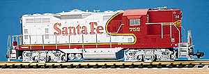 EMD GP9 - Standard DC -- Santa Fe (silver, red)
