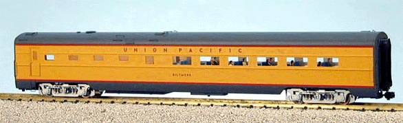 Corrugated Aluminum Diner Lighted w/Full Interior & Figures -- Union Pacific "City of Los Angeles" (yellow, gray)