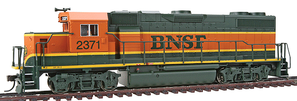 Atlas HO Trainman(TM) Diesel EMD GP38-2 Late Phase Powered -- Burlington Northern Santa Fe #2371 (green, orange)