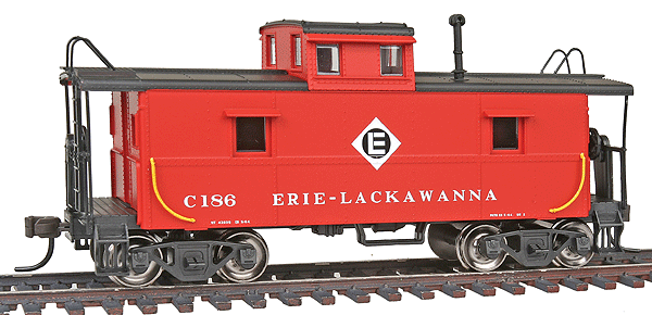 Trainman(R) C&O-Style Steel Center-Cupola Caboose - Ready to Run -- Erie Lackawanna #C186 (red)