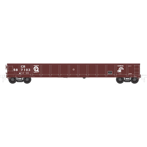 Evans 52' Gondola - Ready to Run -- Conrail #587131 (Boxcar Red, white, Quality Logo)