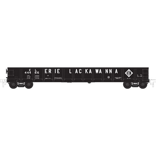 Evans 52' Gondola - Ready to Run -- Erie Lackawanna #44599 (black, white, Spelled-Out Name, Diamond Logo)