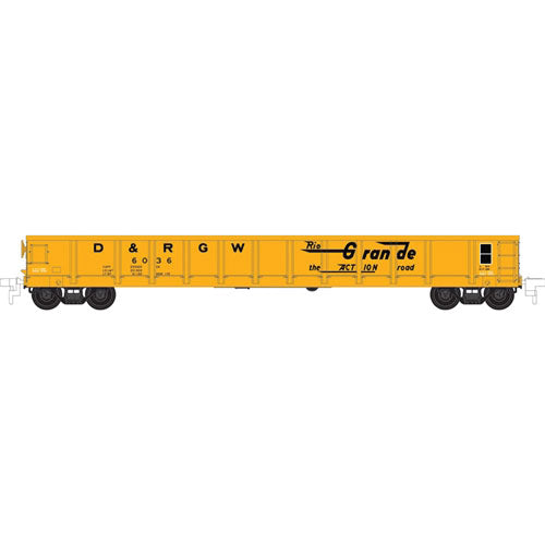 Evans 52' Gondola - Ready to Run -- Denver & Rio Grande Western #6023 (orange, black, Action Road Slogan)