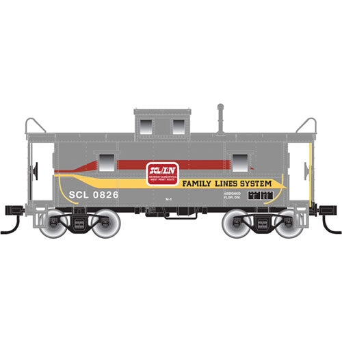 C&O-Style Steel Center-Cupola Caboose - Ready to Run -- Family Lines SCL #0782 (gray, red, yellow)