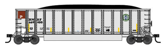 Aluminum Coal Gondola - Ready to Run -- Burlington Northern & Santa Fe #669400 (Aluminum, Circle/Cross Logo)