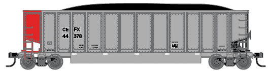 Aluminum Coal Gondola - Ready to Run -- CIT Group #44383 (aluminum, red)
