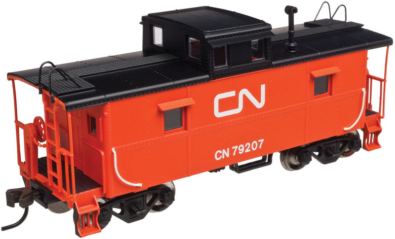 C&O-Style Steel Center-Cupola Caboose - Ready to Run -- Canadian National #79233 (red, black, Noodle Logo)