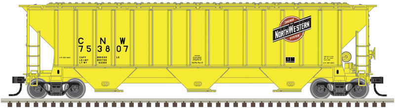Thrall 4750 Covered Hopper - Ready to Run -- Chicago & North Western #753784 (yellow, Color Logo)