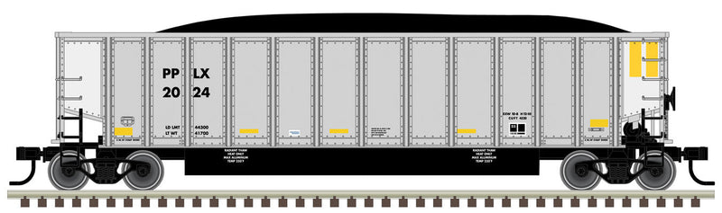 Aluminum Coal Gondola - Ready to Run -- Pennsylvania Power & Light PPLX #2024 (aluminum, yellow)