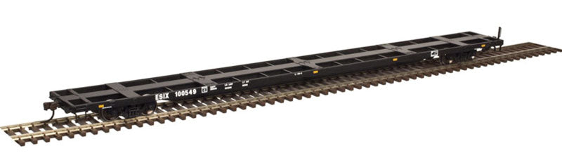 85' Trash Container Flatcar - Ready to Run -- Envirosolutions #100534 (black, yellow Conspicuity Markings)