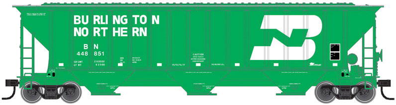 Thrall 4750 Covered Hopper - Ready to Run -- Burlington Northern 448845 (Cascade Green, white, Large Logo and Lettering)