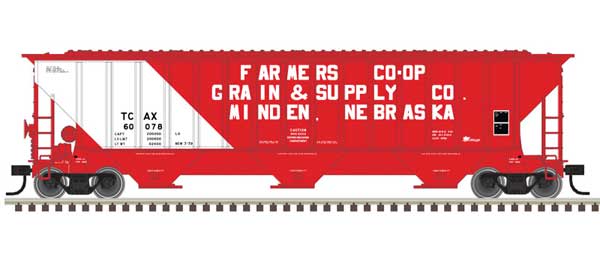 Thrall 4750 Covered Hopper - Ready to Run -- Transportation Corporation of America 60078 (red, white)