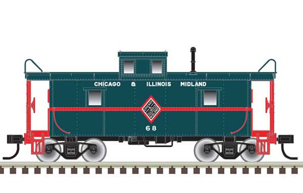 C&O-Style Steel Center-Cupola Caboose - Ready to Run -- Chicago & Illinois Midland 68 (green, red)