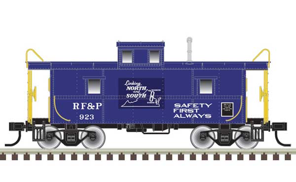 C&O-Style Steel Center-Cupola Caboose - Ready to Run -- Richmond, Fredericksburg & Potomac 923 (blue, white)