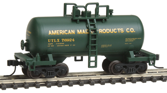 Trainman(R) 28' "Beer Can" Shorty Tank Car - Ready to Run -- American Maize Products Co. UTLX #76924 (green)