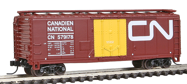 Trainman(TM) 40' Plug Door Boxcar, Assembled -- Canadian National #579178