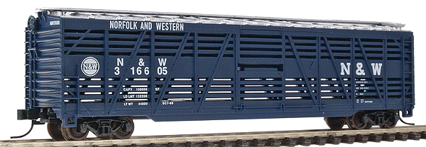 Atlas N Trainman(R) 50' Stock Car -- Norfolk & Western #316605 (blue, silver, white)