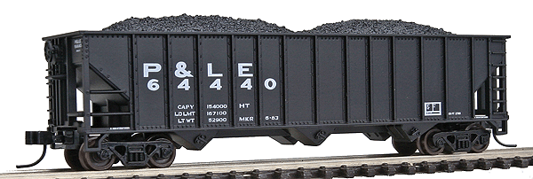 Atlas Trainman(R) 90-Ton 3-Bay Open Hopper -- Pittsburgh & Lake Erie #64440 (black, white)