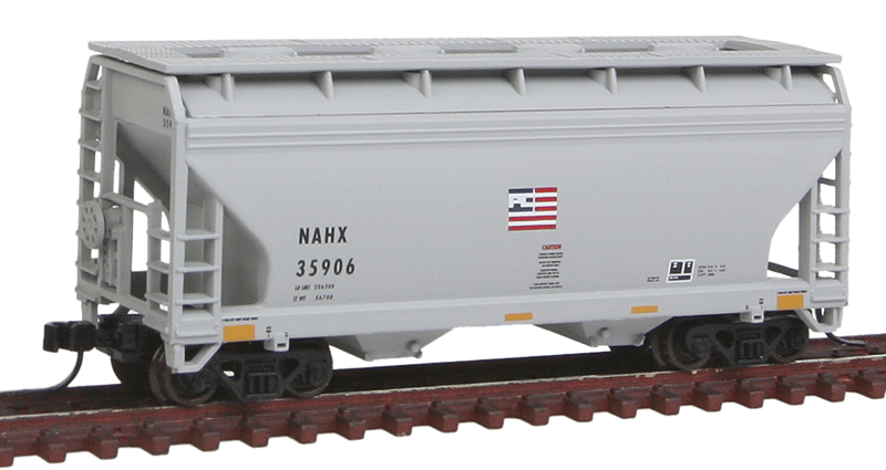 2-Bay Centerflow Hopper - Ready to Run -- GE Railcar Leasing NAHX #35906 (Flag Logo, yellow Conspicuity Markings)