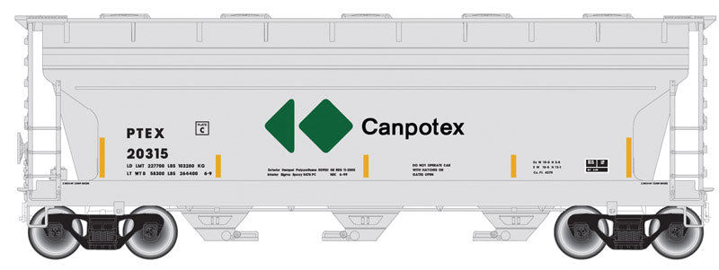 ACF 3560 Covered Hopper - Ready to Run -- Canpotex PTEX #20315 (gray, green)