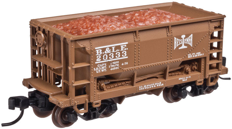 70-Ton Ore Car - Ready to Run -- Bessemer & Lake Erie #20066 (Boxcar Red, Bessemer Logo)