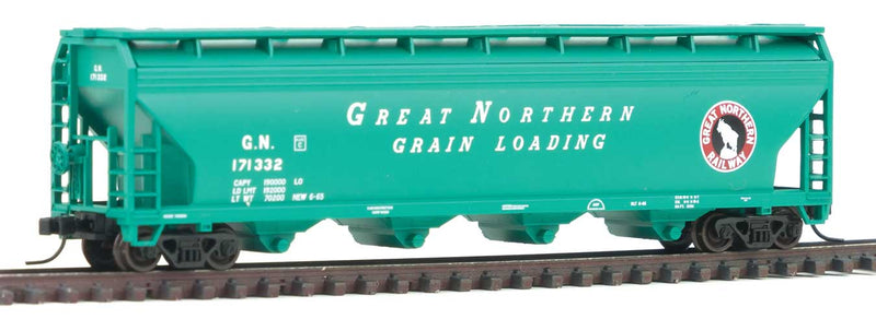 ACF 5250 4-Bay Covered Hopper - Ready to Run -- Great Northern #171332 (Jade Green, red, black, Silhouette Rocky Logo)