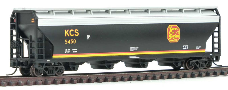 ACF 5250 4-Bay Covered Hopper - Ready to Run -- Kansas City Southern #5450 (black, gray, red, yellow)
