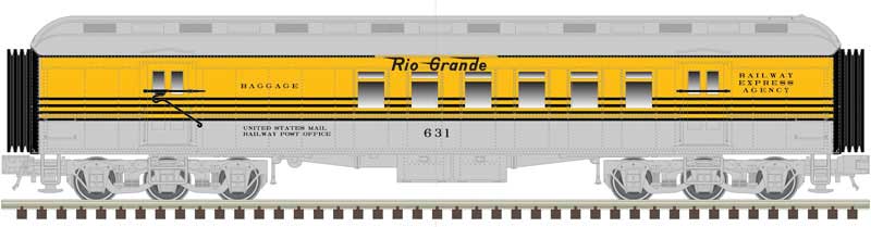 ACF Heavyweight 60' Railway Post Office - Ready to Run -- Denver & Rio Grande Western #630 (4-Stripe; Aspen Gold, silver, black)