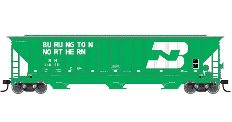 Thrall 4750 Covered Hopper - Ready to Run -- Burlington Northern 448845 (Cascade Green, white, Large Logo and Lettering)