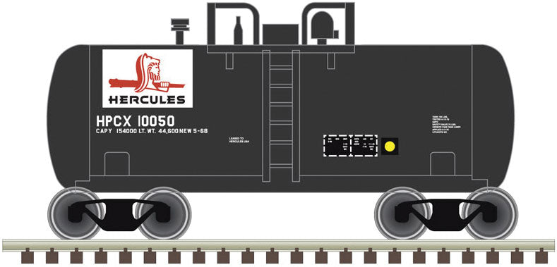 28' Beer Can Shorty Tank Car - Ready to Run -- Hercules HPCX 10050 (black, red, white)