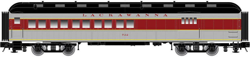 ACF Heavyweight 60' Combine - Ready to Run -- Delaware, Lackawanna & Western #724 (gray, maroon, yellow)