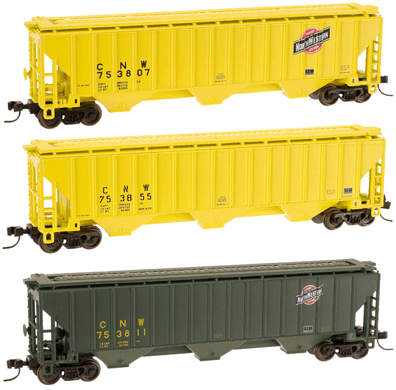 Trainman(TM) Thrall 4750 Hopper Assembled 3-Pack -- Chicago & North Western