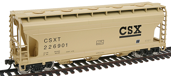 Atlas HO Trainman(TM) ACF(R) 3560 Center Flow Covered Hopper -- CSX #226901 (tan, black)