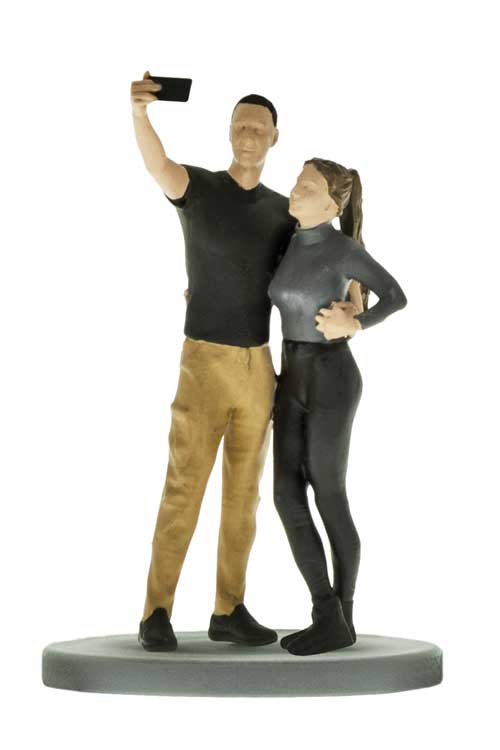 Couple Snapping Selfie with Working Smartphone Flash
