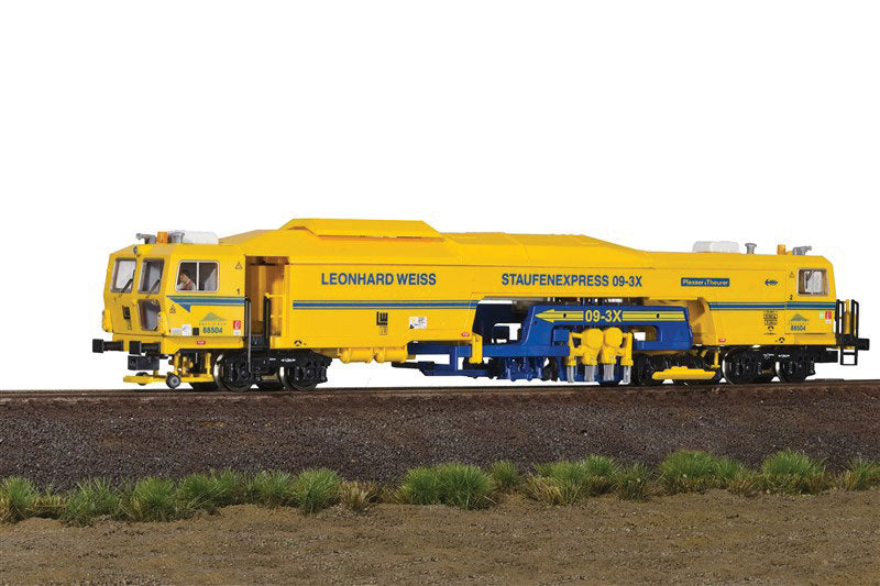 Plasser & Theurer 09-3X Production Tamper - 3-Rail AC w/Sound & Digital -- Staufenexpress Leonhard Weiss (yellow, blue)