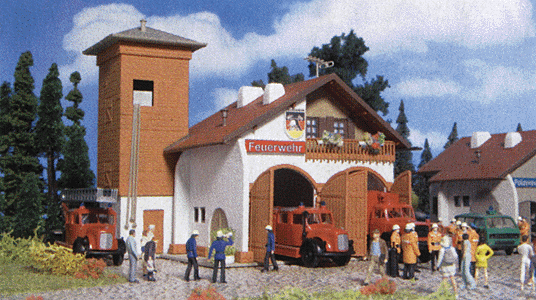 Fire Station 112 -- 5-13/64 x 5-5/8 x 4" 13 x 14 x 10cm; 2-13/32 x 2-13/32 x 5-13/64" 6 x 6 x-1