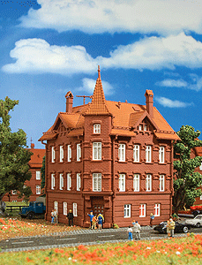 Railroad Rooming House Corner Building - Kit -- 4-1/2 x 4-1/2 x 7-1/4" 11.5 x 11.5 x 18.5cm-1