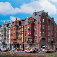 5-Story Corner Building Castle Avenue #1 (Red Brick) -- 5-5/8 x 5-5/8 x 9-13/64" 14 x 14 x 23cm