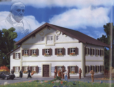 Birthplace of Pope Benedict XVI -- Assembled: 8-5/8 x 7 x 4-5/8" 22 x 17.5 x 11.6cm