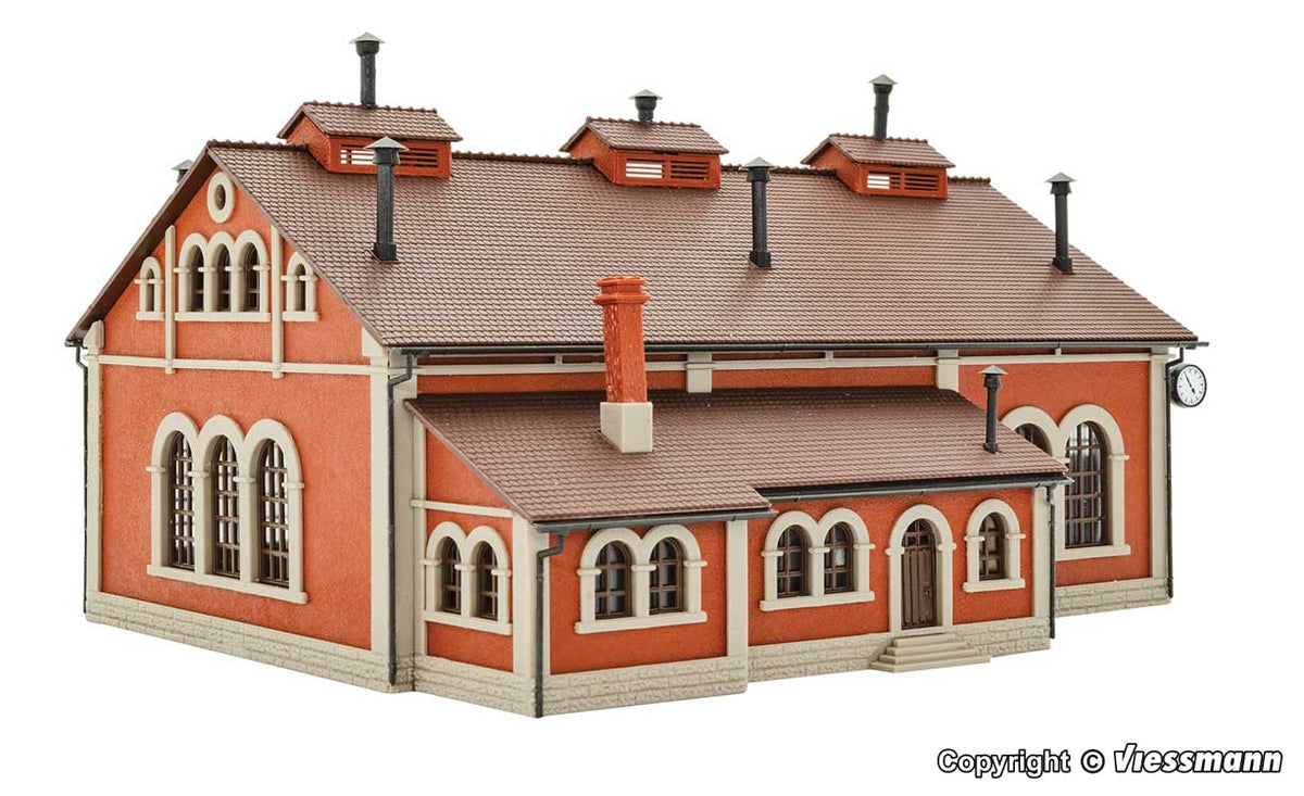 Three-Track Locomotive Shed -- Kit - 7-1/4 x 5-7//8 x 1-5/16" 18.5 x 15 x 9.5cm-2