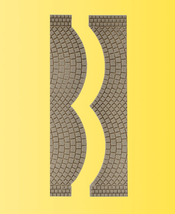 Cobblestone Street Section End Pieces -- 11/16 x 3-1/8" 1.7 x 8cm, 2 of Each