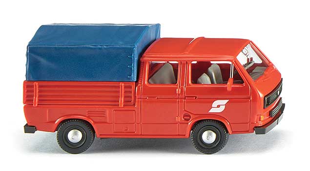 Volkswagen T3 Crew-Cab Pickup Truck - Assembled -- Austrian Federal Railways OBB (red)