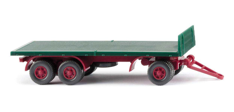 1962-1978 Flatbed Trailer - Assembled -- Green, Red