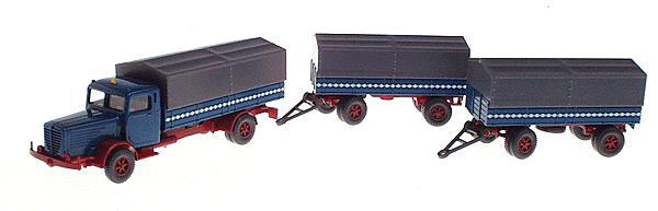 Truck Bussing -- Lorry Van w/2 Trailers